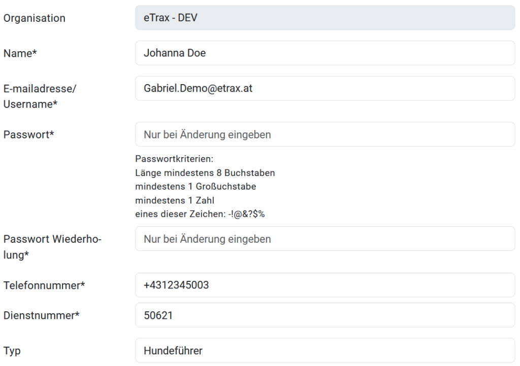 User bearbeiten