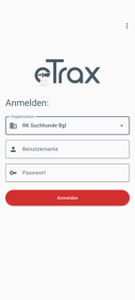 Organisation wählen und Login